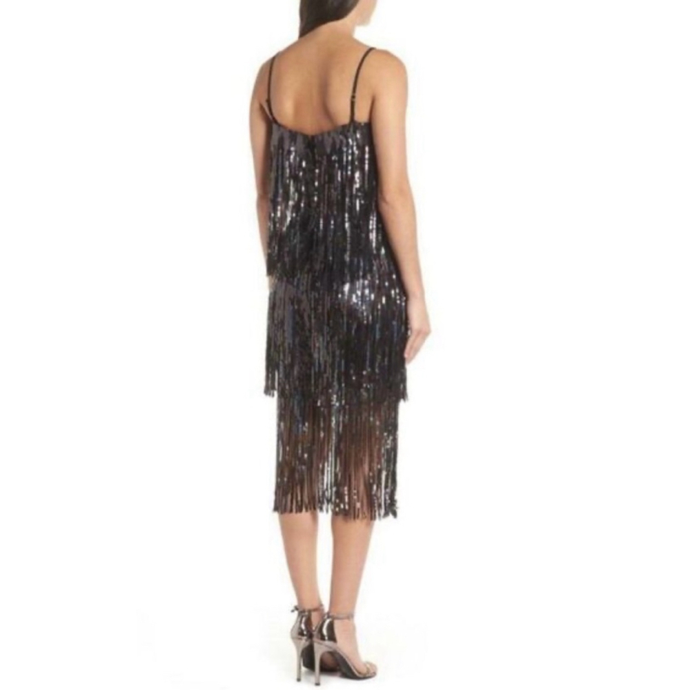 Women Dress the Population Dress Black Silver S - Picture 3 of 7